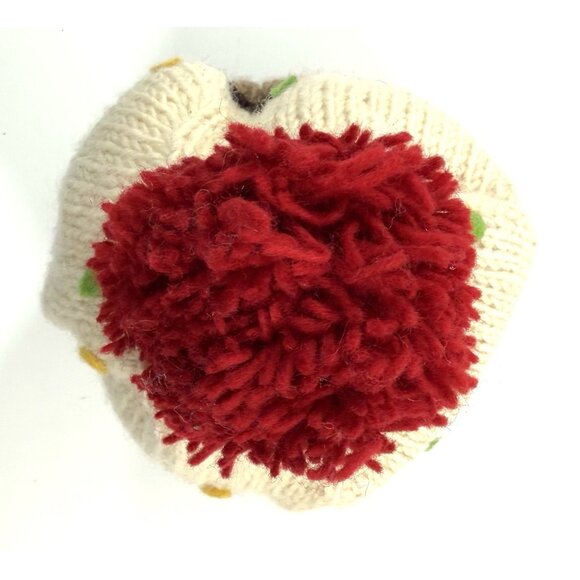 Handmade Nepal Wool Fleece Lined Beanie Hat Toque Toboggan Pom Pom